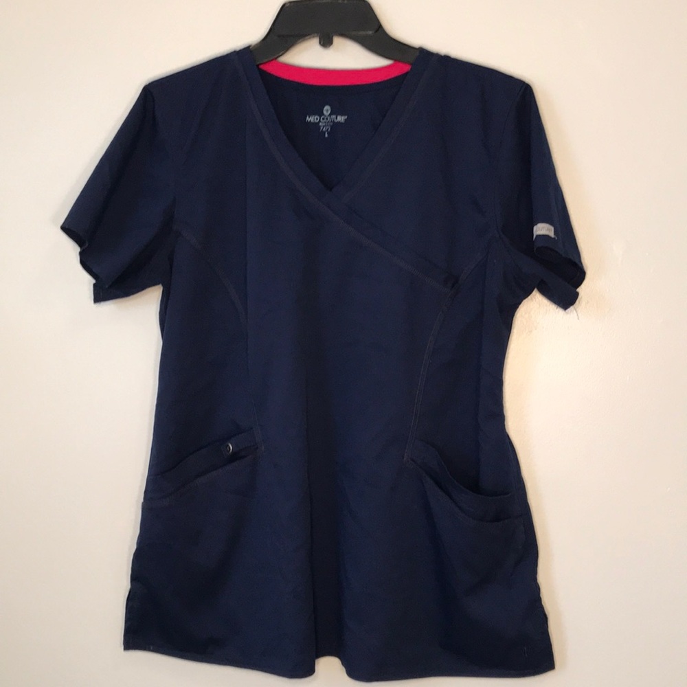 Med couture navy blue scrub top
